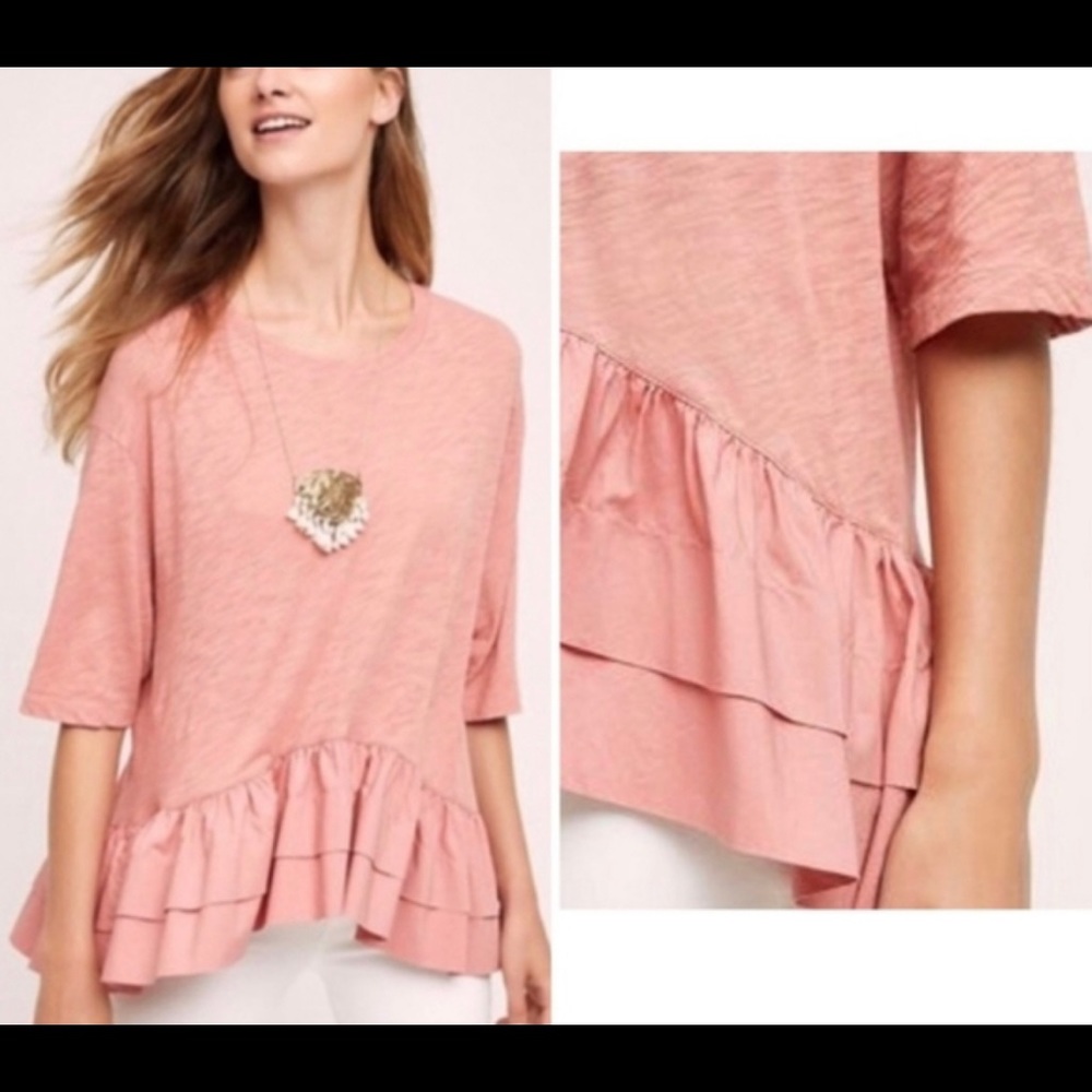 Anthropologie Peplum Pink Top - such a fun shirt!! I love it!!